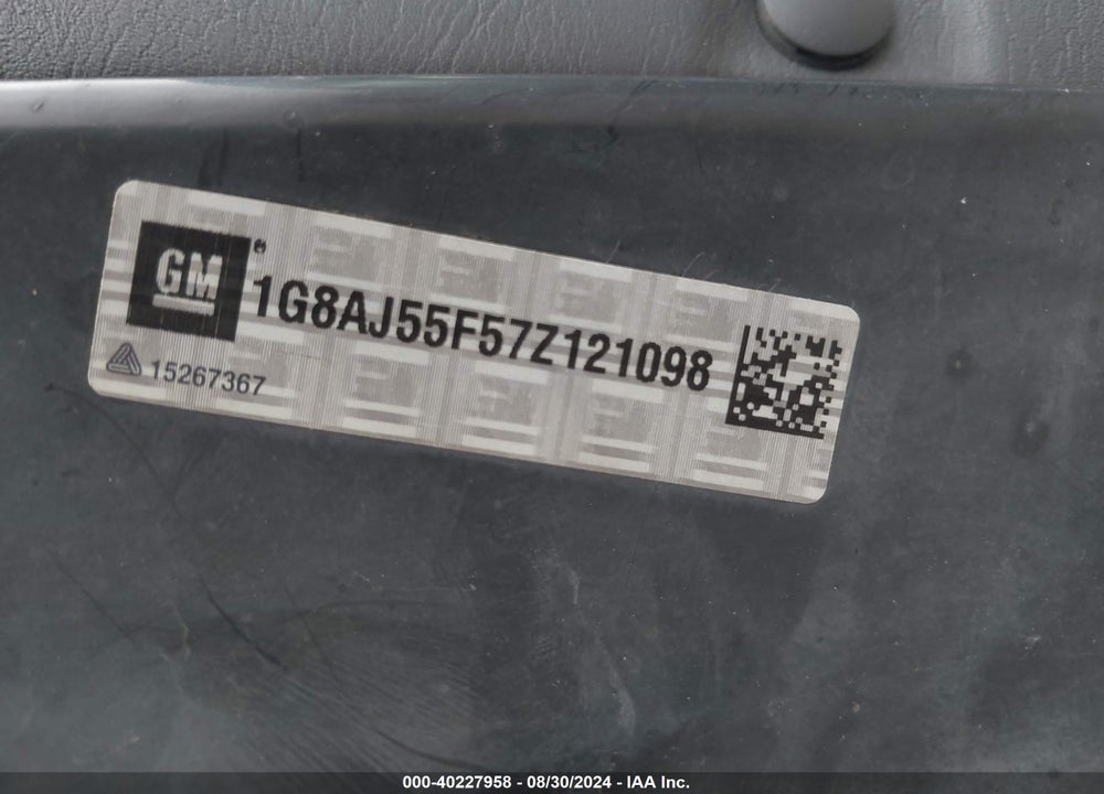 2007 SATURN ION LEVEL 2 VIN: 1GHAJ55F57Z121098