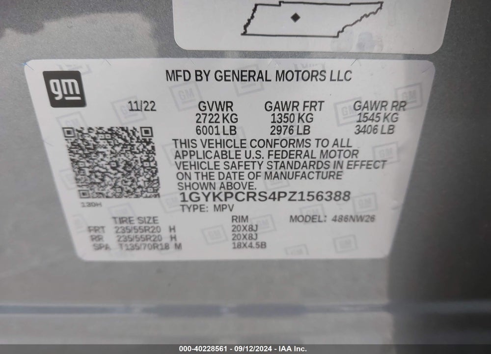 2023 CADILLAC XT6 FWD PREMIUM LUXURY VIN: 1GYKPCRS4PZ156388