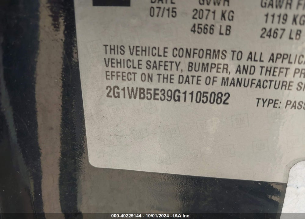 2009 CHEVROLET IMPALA POLICE VIN: 2G1WS57M391317887
