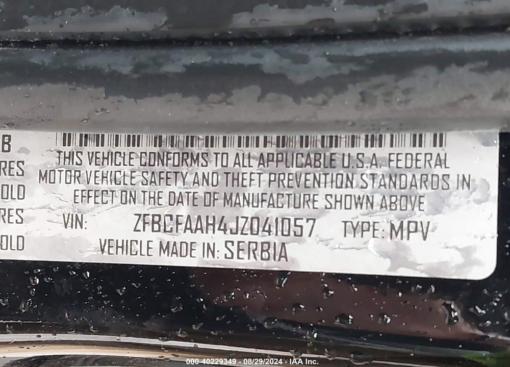 2018 FIAT 500L POP VIN: ZFBCFAAH4JZ041057