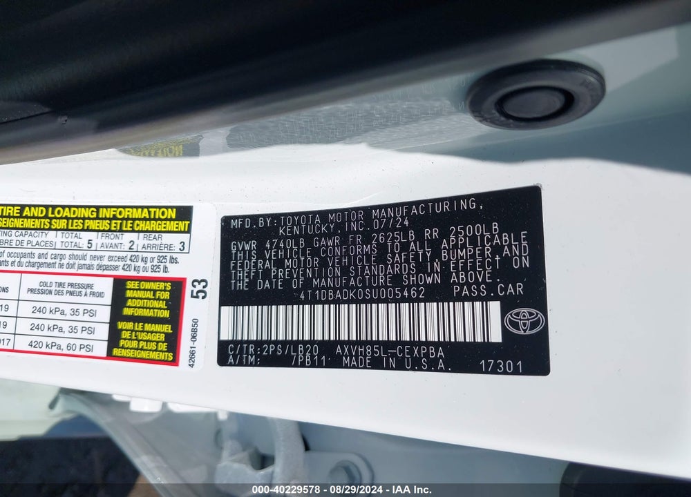 2025 TOYOTA CAMRY XSE VIN: 4T1DBADK0SU005462