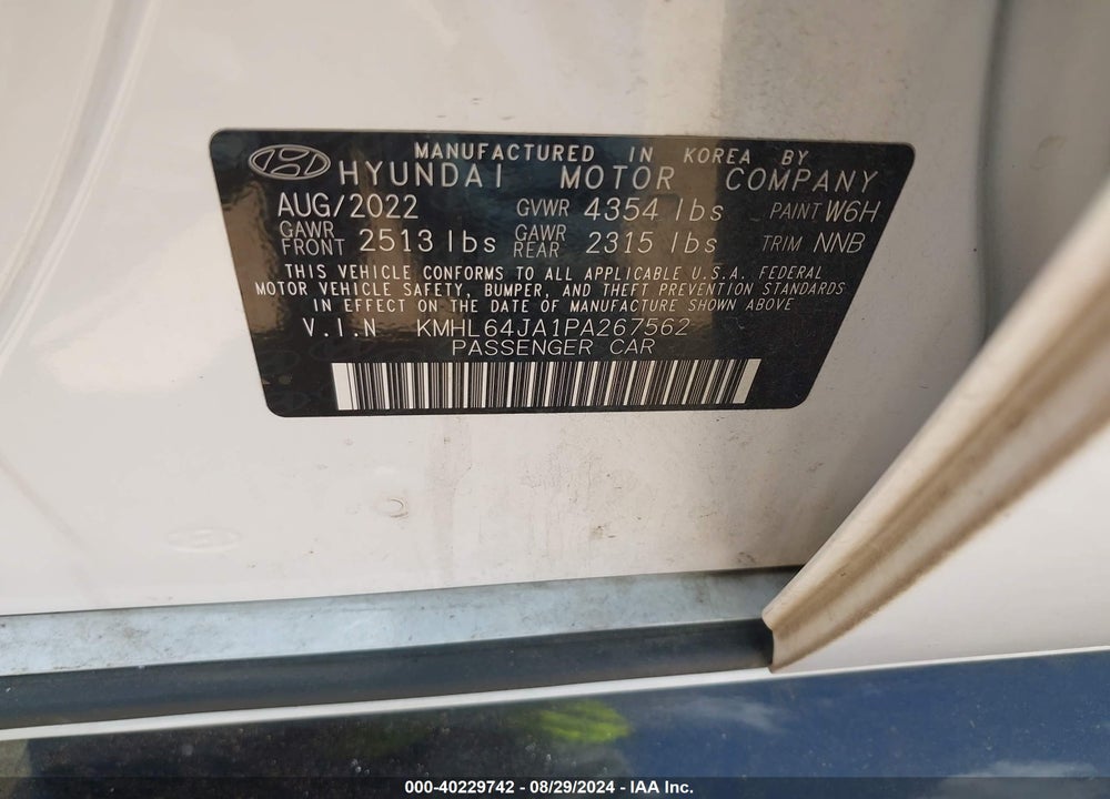 2023 HYUNDAI SONATA SEL VIN: KMHL64JA1PA267562