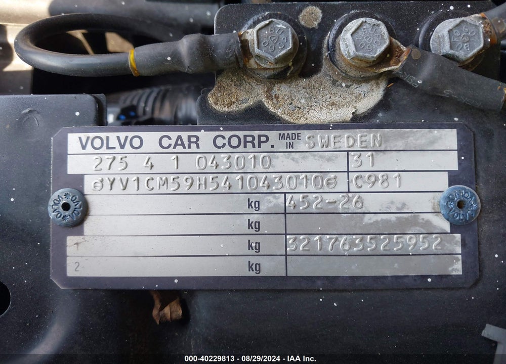2004 VOLVO XC90 2.5T AWD VIN: YV1CM59H541043010