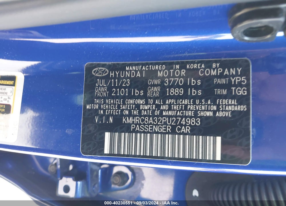2023 HYUNDAI VENUE SEL VIN: KMHRC8A32PU274983