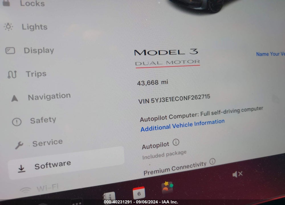 2022 TESLA MODEL 3 PERFORMANCE DUAL MOTOR ALL-WHEEL DRIVE VIN: 5YJ3E1EC0NF262715