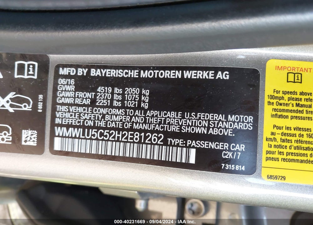 2017 MINI CLUBMAN COOPER S VIN: WMWLU5C52H2E81262