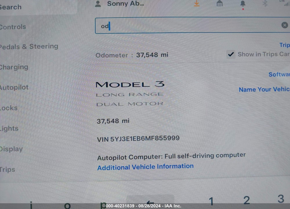 2021 TESLA MODEL 3 LONG RANGE DUAL MOTOR ALL-WHEEL DRIVE VIN: 5YJ3E1EB6MF855999