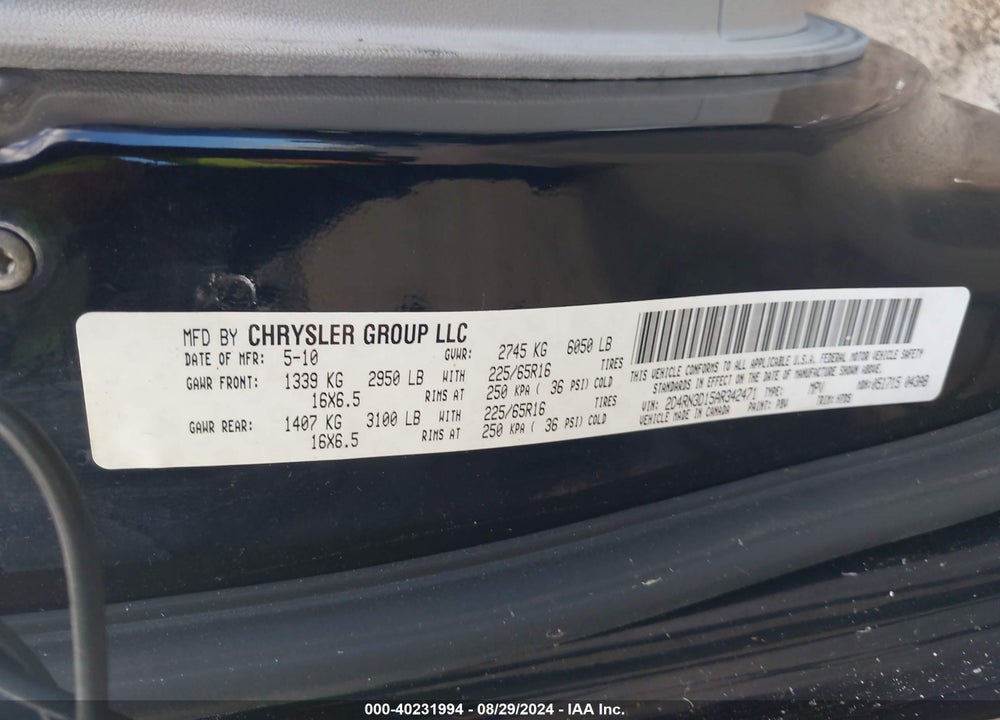 2010 DODGE GRAND CARAVAN HERO VIN: 2D4RN3D15AR342471