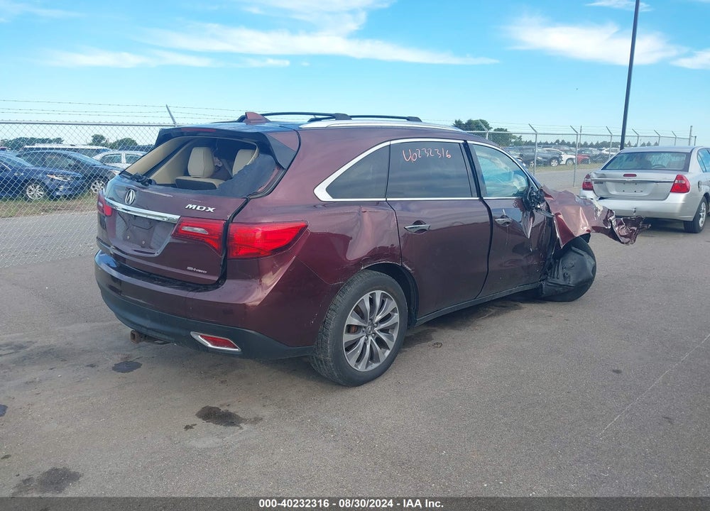 2014 ACURA MDX TECHNOLOGY PACKAGE VIN: 5FRYD4H41EB003504