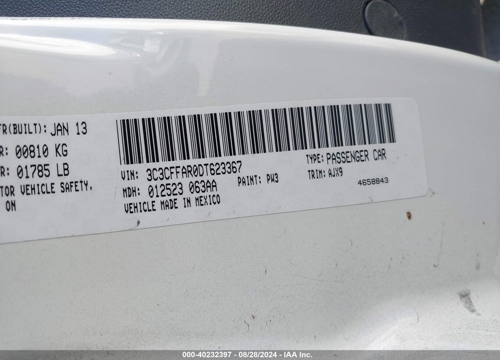 2013 FIAT 500 POP VIN: 3C3CFFAR0DT623367