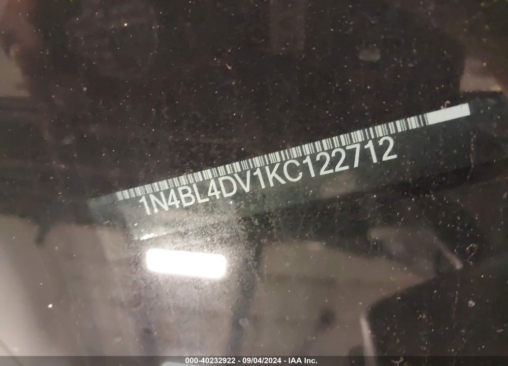 2019 NISSAN ALTIMA 2.5 SV VIN: 1N4BL4DV1KC122712