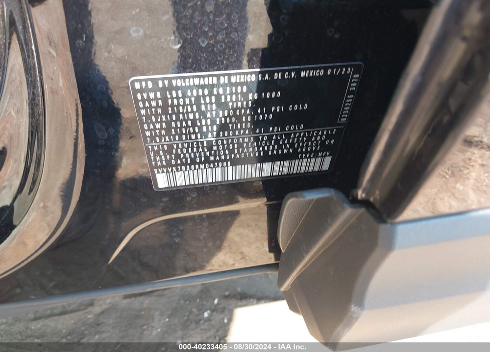 2024 VOLKSWAGEN TAOS 1.5T SE VIN: 3VVVX7B26RM047988