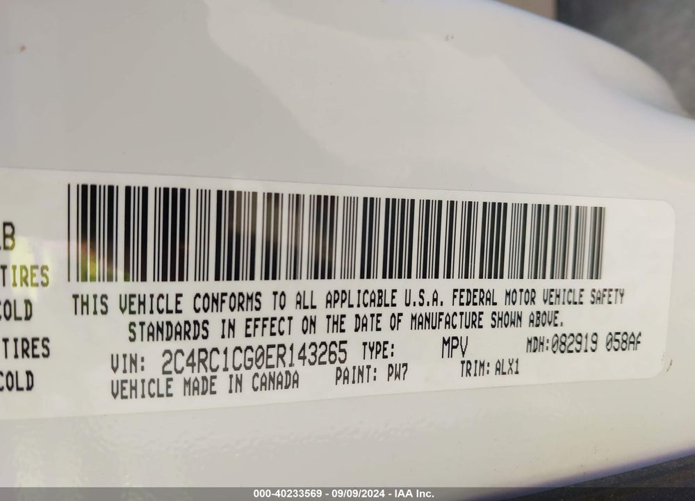 2014 CHRYSLER TOWN & COUNTRY TOURING-L VIN: 2C4RC1CG0ER143265