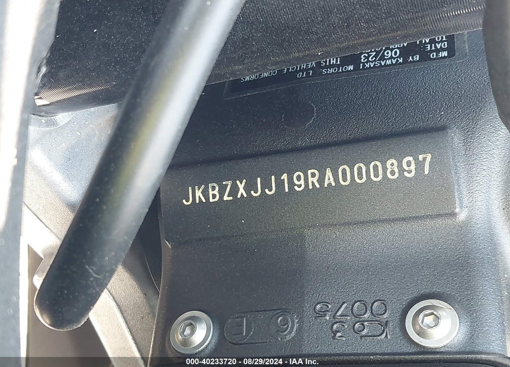 2024 KAWASAKI ZX636 K VIN: JKBZXJJ19RA000897