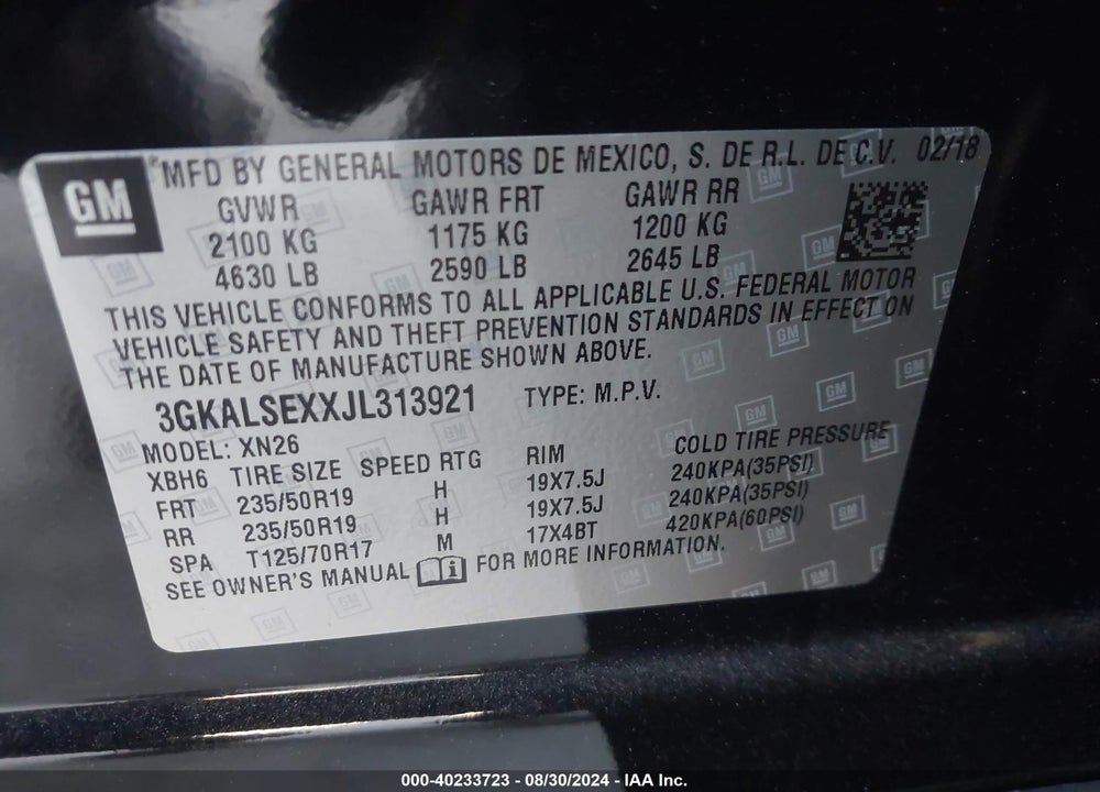 2018 GMC TERRAIN DENALI VIN: 3GKALSEXXJL313921
