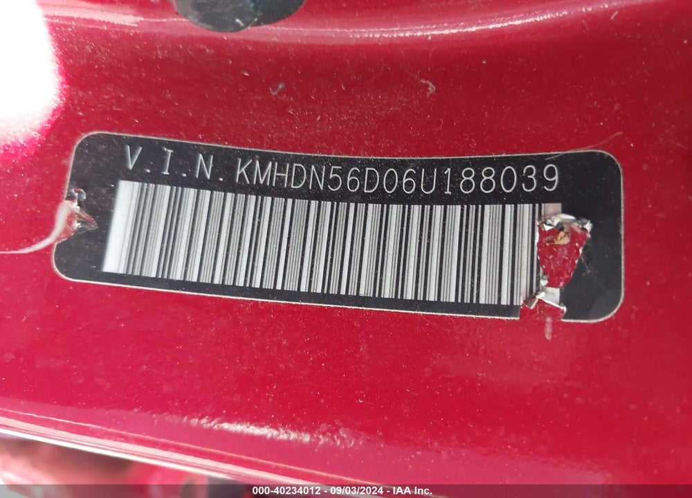 2006 HYUNDAI ELANTRA VIN: KMHDN56D06U188039