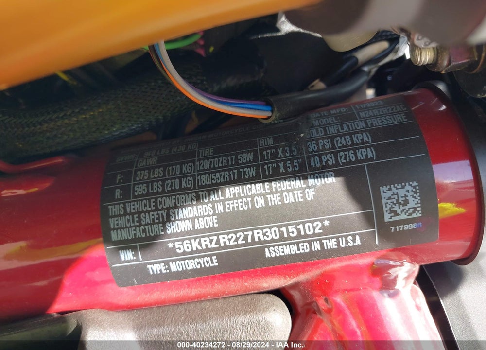 2024 INDIAN MOTORCYCLE CO. FTR R CARBON VIN: 56KRZR227R3015102