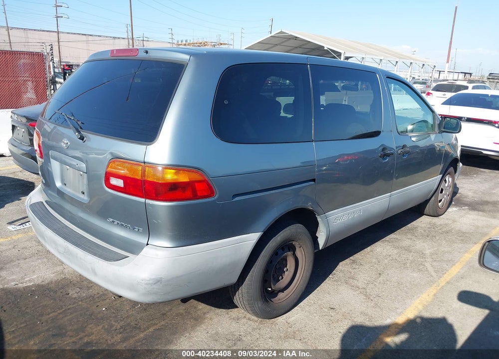 2000 TOYOTA SIENNA CE VIN: 4T3ZF19C1YU185613
