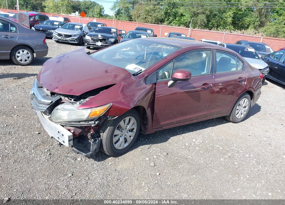 2012 HONDA CIVIC LX VIN: 2HGFB2F51CH572683