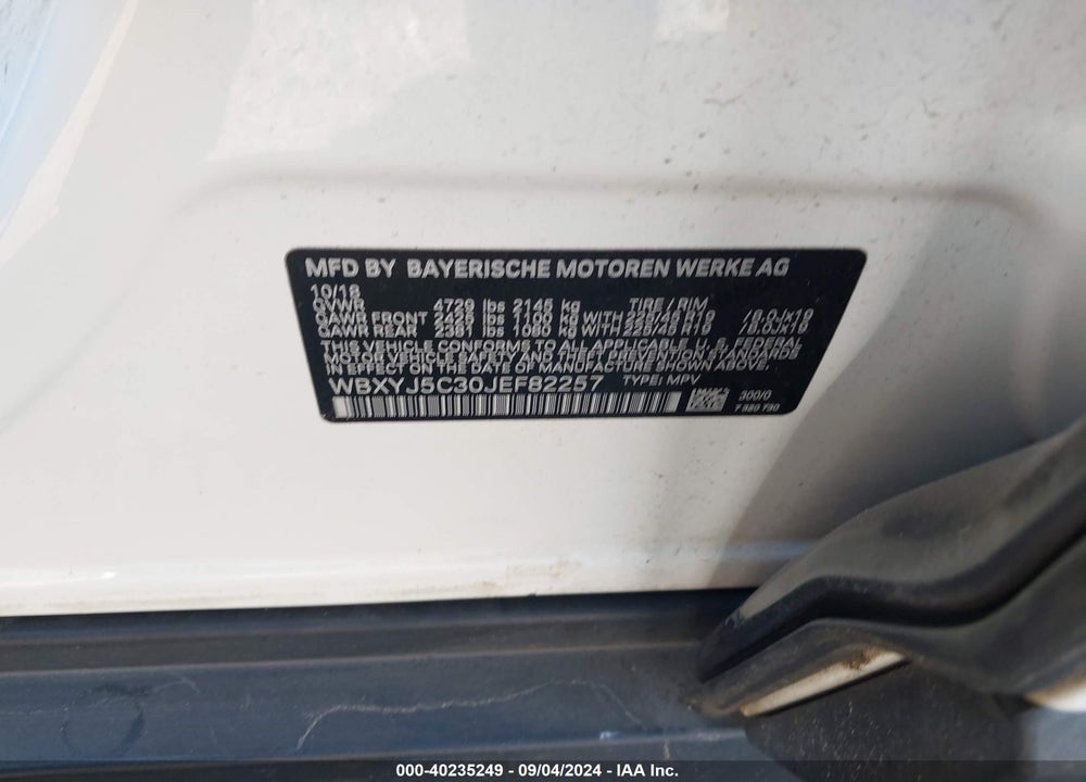 2018 BMW X2 XDRIVE28I VIN: WBXYJ5C30JEF82257