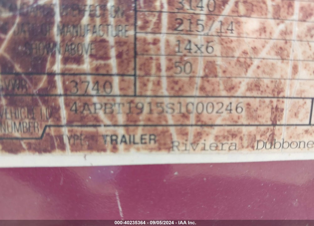 1995 BLUEWATER SKI BOAT VIN: BWY2K078G595