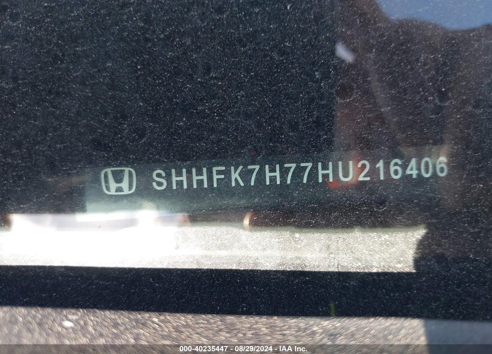 2017 HONDA CIVIC EX-L VIN: SHHFK7H77HU216406
