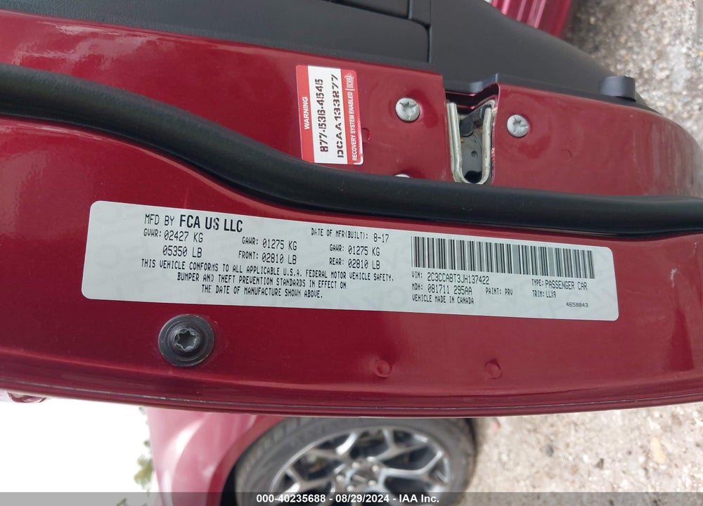 2018 CHRYSLER 300 300S VIN: 2C3CCABT3JH137422
