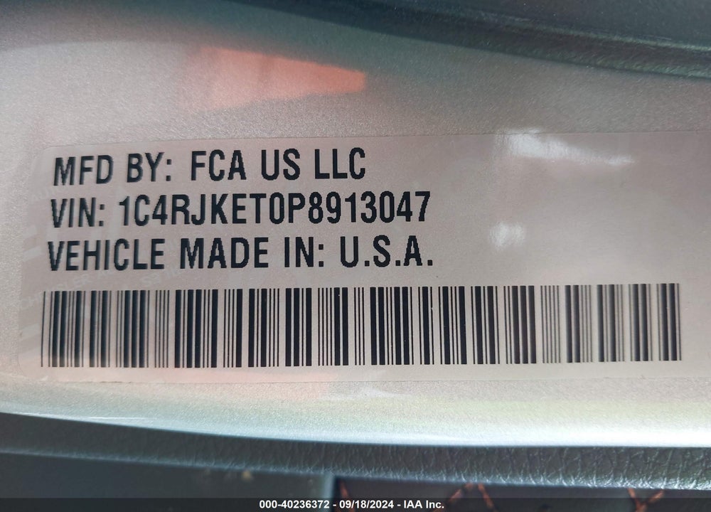 2023 JEEP GRAND CHEROKEE L SUMMIT RESERVE 4X4 VIN: 1C4RJKET0P8913047