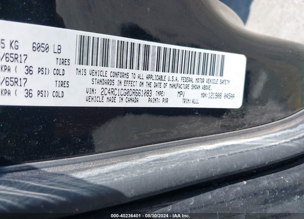2013 CHRYSLER TOWN & COUNTRY TOURING-L VIN: 2C4RC1CG0DR661083
