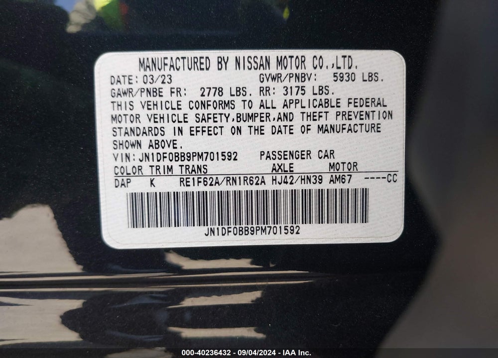 2023 NISSAN ARIYA EVOLVE+ VIN: JN1DF0BB9PM701592