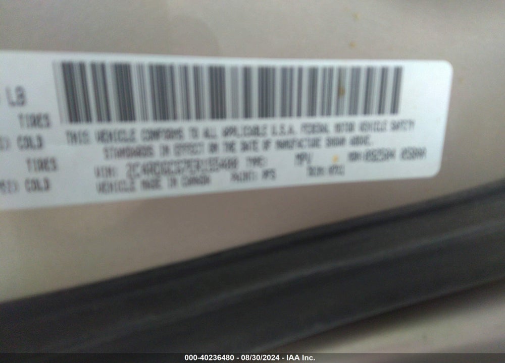2014 DODGE GRAND CARAVAN SXT VIN: 2C4RDGCG7ER155400