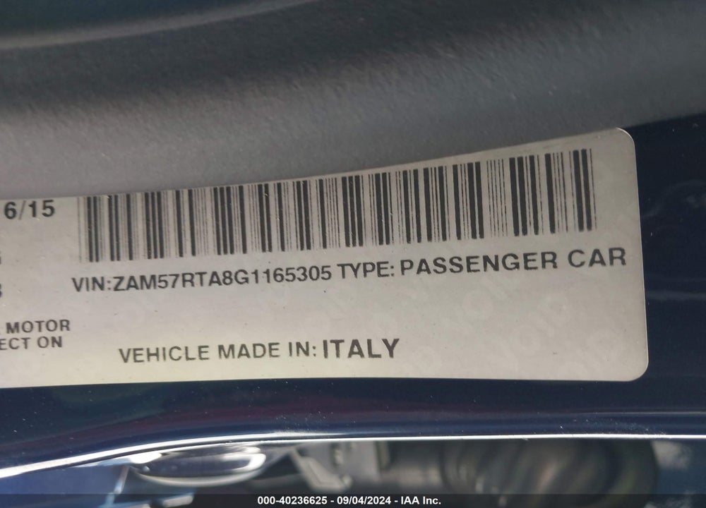 2016 MASERATI GHIBLI S Q4 VIN: ZAM57RTA8G1165305