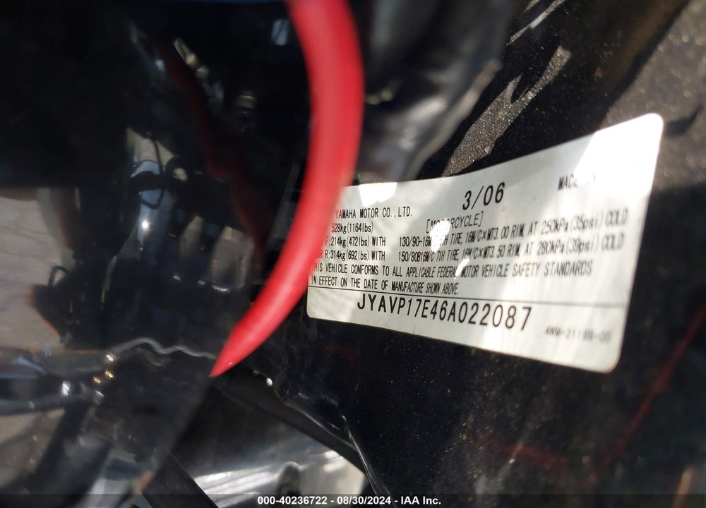 2006 YAMAHA XV1700 A VIN: JYAVP17E46A022087