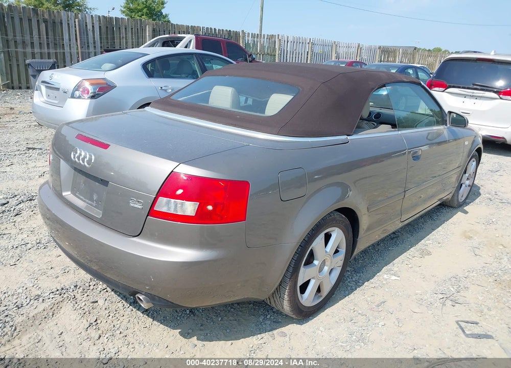2005 AUDI A4 3.0 VIN: WAUDT48H75K013167