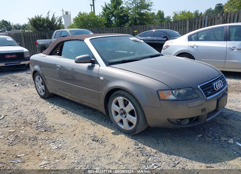2005 AUDI A4 3.0 VIN: WAUDT48H75K013167
