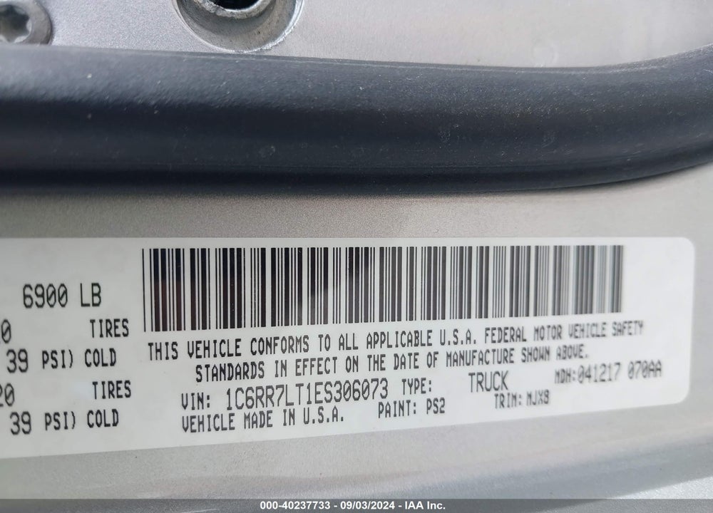 2014 RAM 1500 BIG HORN VIN: 1C6RR7LT1ES306073