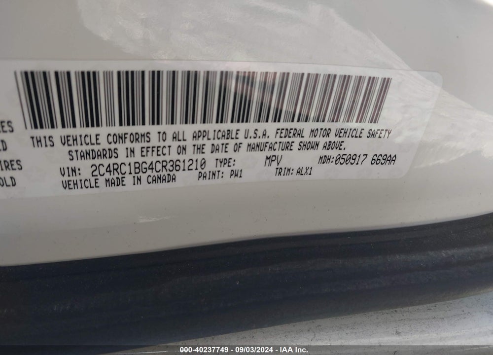 2012 CHRYSLER TOWN & COUNTRY TOURING VIN: 2C4RC1BG4CR361210
