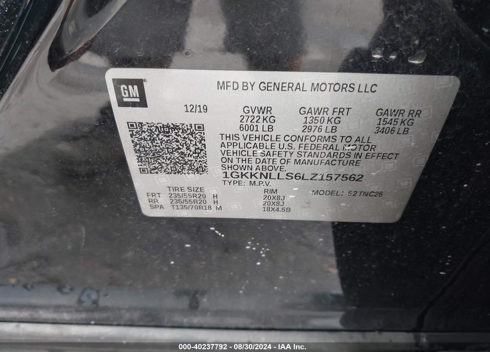 2020 GMC ACADIA AWD AT4 VIN: 1GKKNLLS6LZ157562