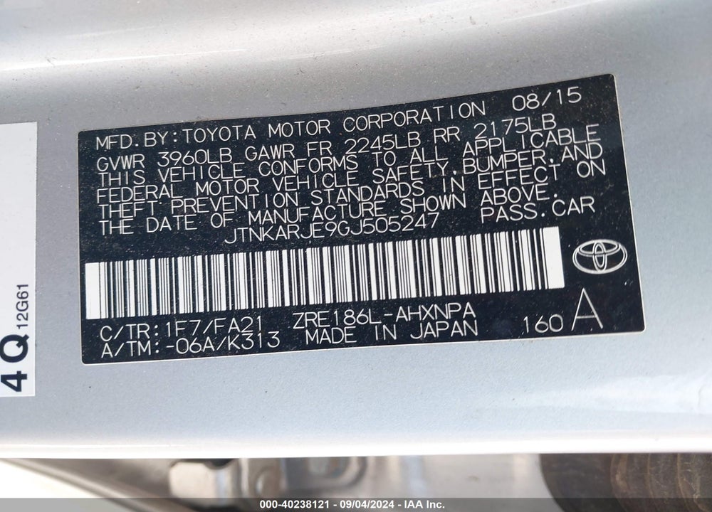 2016 SCION IM VIN: JTNKARJE9GJ505247