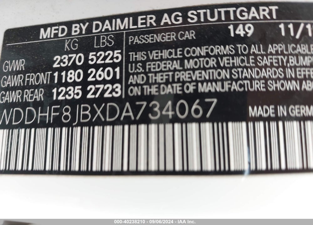 2013 MERCEDES-BENZ E 350 4MATIC VIN: WDDHF8JBXDA734067