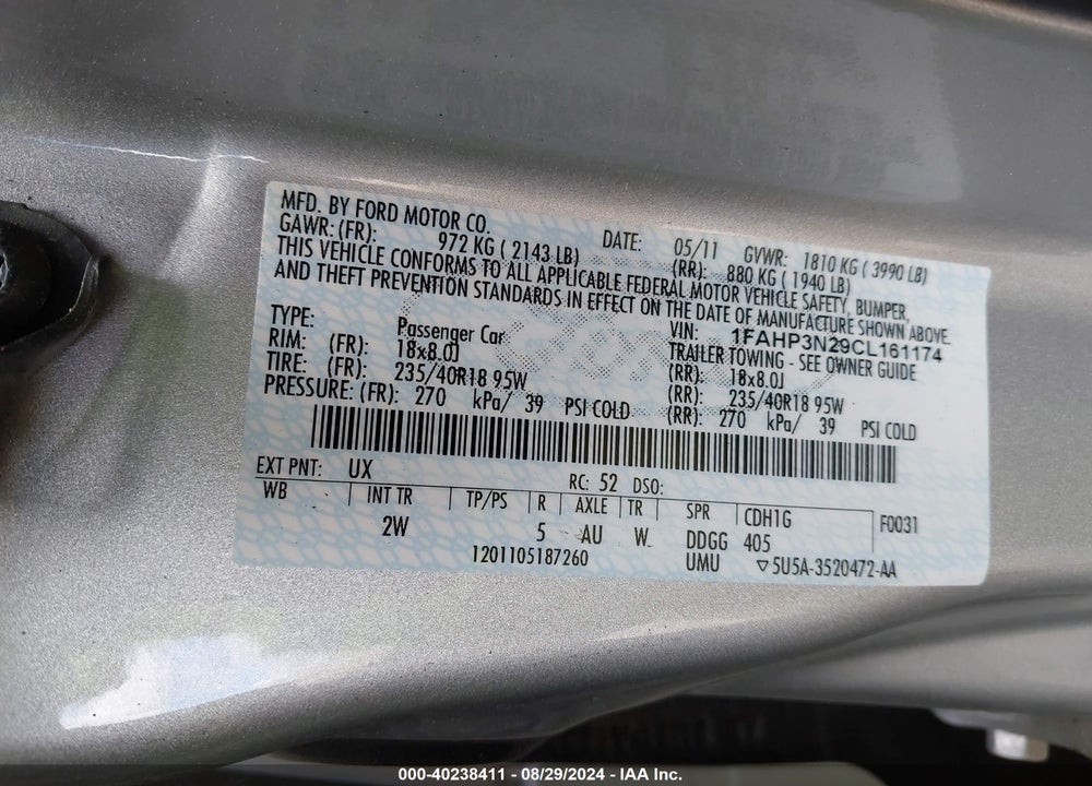 2012 FORD FOCUS TITANIUM VIN: 1FAHP3N29CL161174