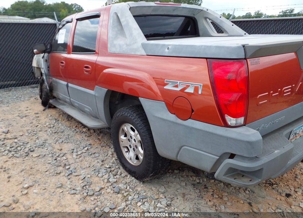 2002 CHEVROLET AVALANCHE 1500 VIN: 3GNEK13T02G168433