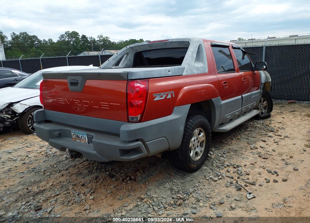 2002 CHEVROLET AVALANCHE 1500 VIN: 3GNEK13T02G168433