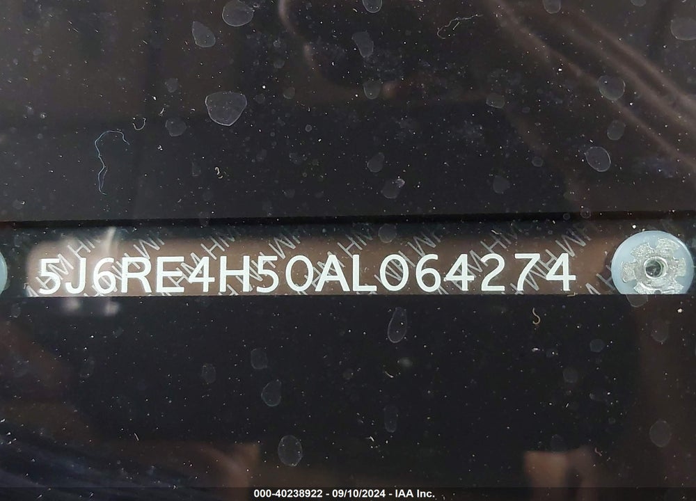 2010 HONDA CR-V EX VIN: 5J6RE4H50AL064274