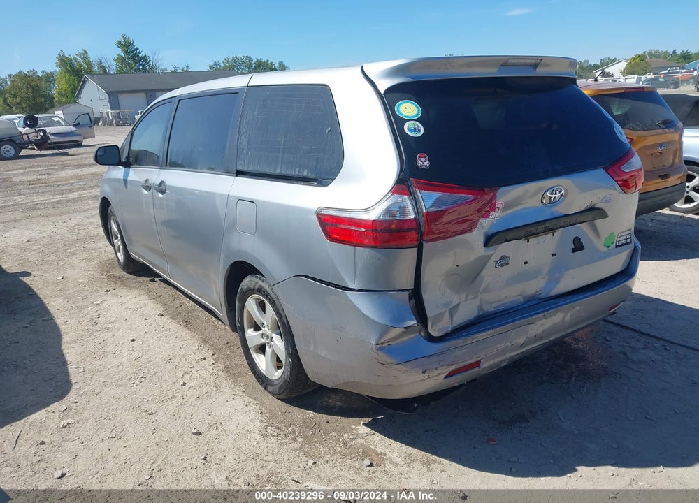 2017 TOYOTA SIENNA L 7 PASSENGER VIN: 5TDZZ3DC6HS873831