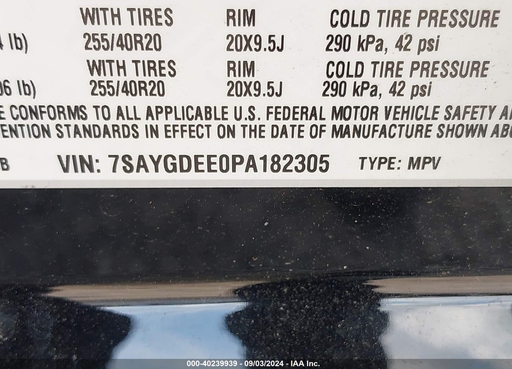 2023 TESLA MODEL Y AWD/LONG RANGE DUAL MOTOR ALL-WHEEL DRIVE VIN: 7SAYGDEE0PA182305