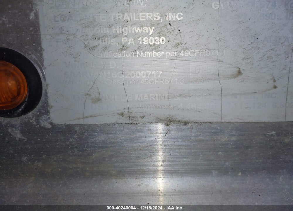 2016 LOAD RITE OTHER VIN: 5A4RV4N16H2000717