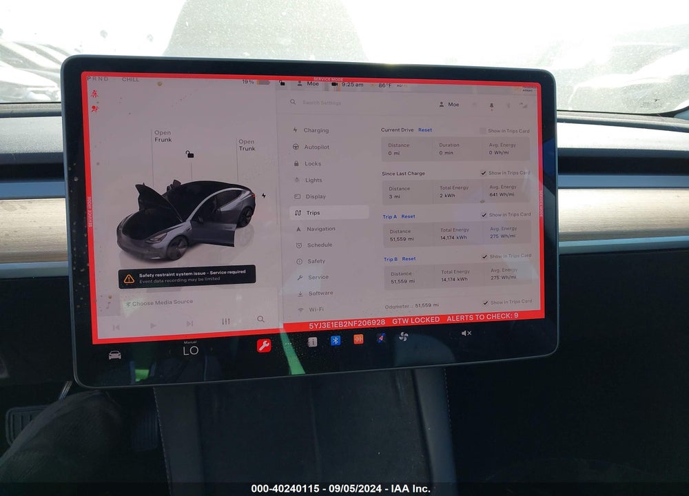 2022 TESLA MODEL 3 LONG RANGE DUAL MOTOR ALL-WHEEL DRIVE VIN: 5YJ3E1EB2NF206928