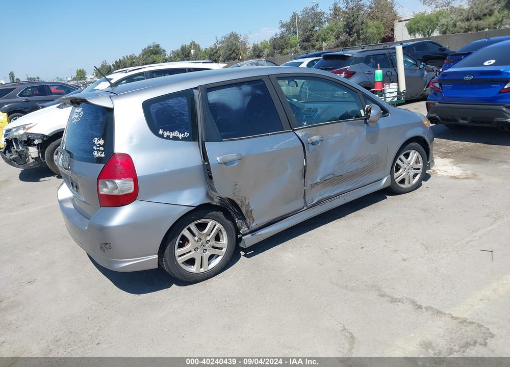2008 HONDA FIT SPORT VIN: JHMGD38688S039947