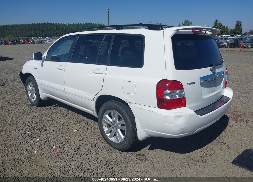 2007 TOYOTA HIGHLANDER HYBRID LIMITED V6 VIN: JTEDW21A870021039